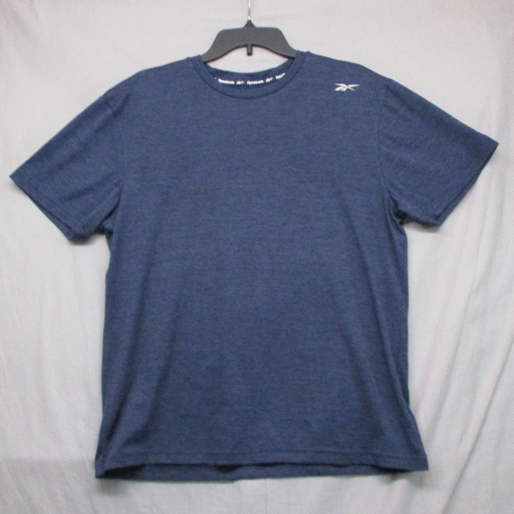Reebok Short Sleeve T-Shirt Heather Blue Men Size } M